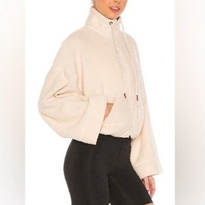 Free People Climb High Fleece Jacket Zip Up Wide Arm Soft Cozy Workout